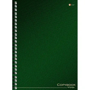 Тетрадь А4 80л кл. "Офисный стиль (зеленая)" евроспираль,офсет,мел.карт., Listoff