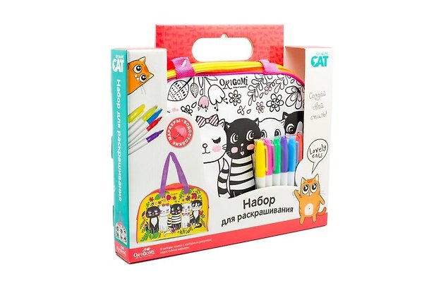 Набор для творчества, Сумка для раскрашивания Origami Cat. Lovely cats 28*20*7см 03319 341441 — 1