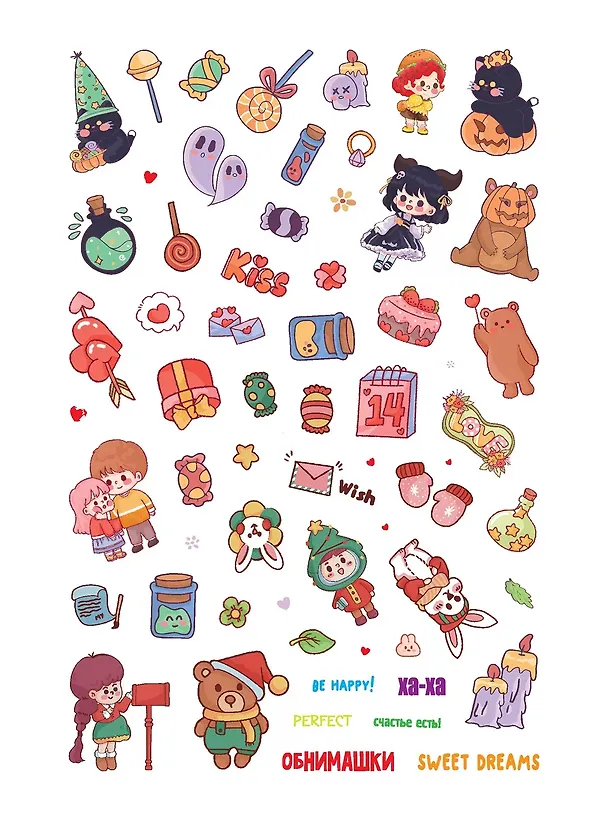 Книга Наклейки Kawaii Club (голубая обложка) () — 4