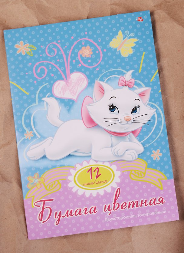 Бумага цветная 12цв 12л А4 "MarieCat" двусторонняя в папке, Disney 242758 — 1