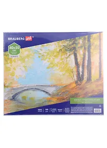 Холст на картоне 40*50см грунтованный, 100% хлопок, мелкое зерно, BRAUBERG ART CLASSIC