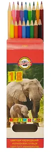Карандаши цветные Koh-I-Noor, "Животные", 18 цветов