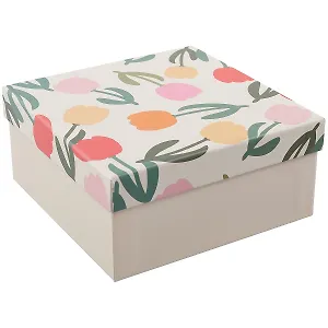 Коробка подарочная "Sharming flowers" 17*17*8см, картон, квадрат