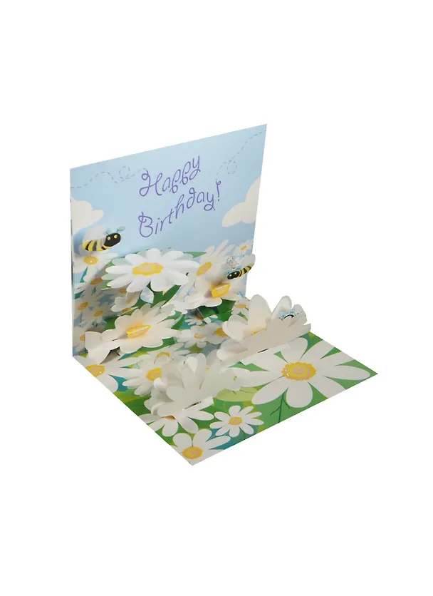 3D открытка Шмели в ромашках (Bees and Dairies) (квадрат) (777) (14,5х14,5) 2434802 — 1