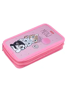 Пенал 2отд. "Кто сказал мяу?" 190*110мм, молния, металлиз.картон, выб.лак, таблица умножения, инд.уп.