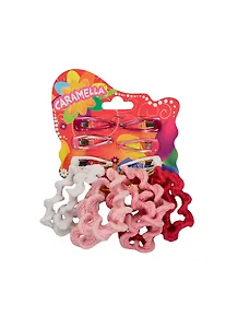 Набор аксессуаров для волос (18840) (8 резинок+6 заколок) (роз./бел.) (Caramella) (упаковка)