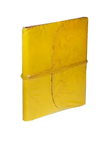 Блокнот в кожанной обложке желтый (72 стр) (NBLN000108) (Листопадова)