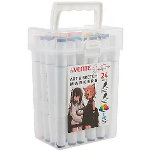 Маркеры для скетчинга 24цв "Emotion" двусторонние, пулевидный/скошенный наконечник 1-5мм, пластик.упак.