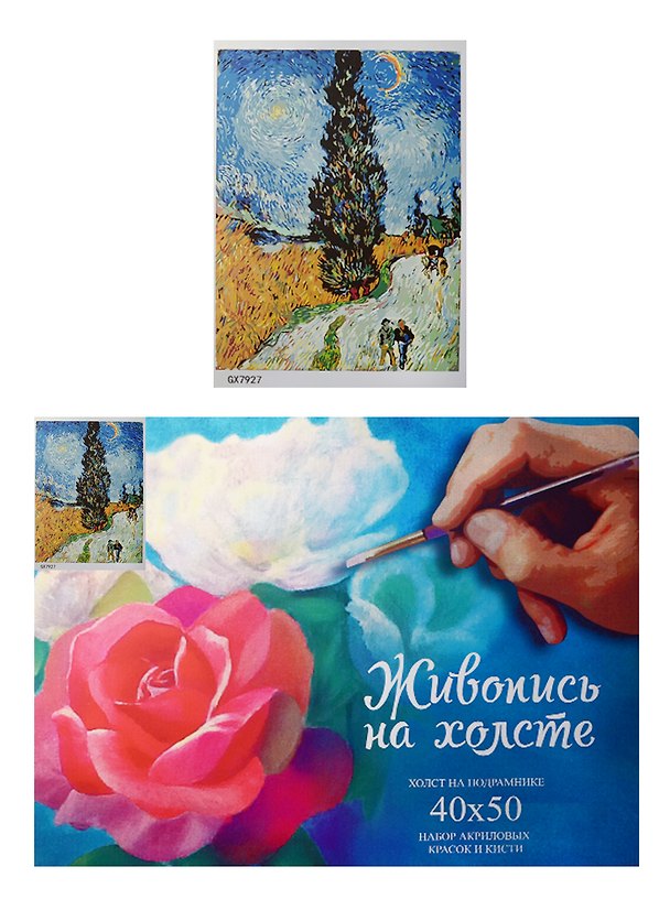 Набор, Картина по номерам, Пейзаж с дорогой (GX7927) (40х50) (+6) (23цв.) (коробка) 2497132 — 1