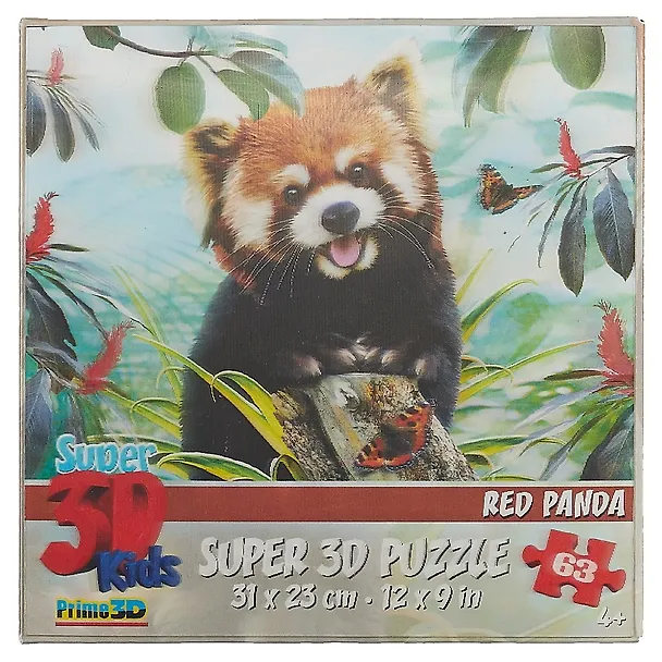 Пазл, Super 3D, Howard Robinson: Super 3D пазл Красная панда 63эл., 31*23см 2655781 — 2