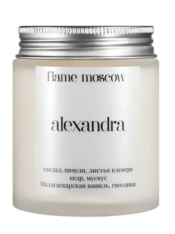 Свеча ароматическая Alexandra (Сандал,Пачули,Листья клевера,Кедр,Мускус,Мадагаскарская ваниль,Гвоздика) (110мл) (flame-MC006) 3103911 — 1