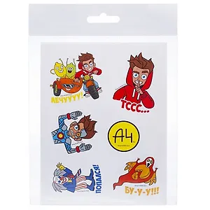 Набор Наклеек А6ф 115х150мм 4л в пакете с европодвесом серия  -Влад А4