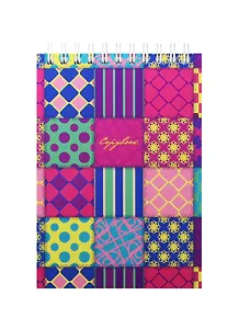 Блокнот А6 80л кл. "Орнамент. Разноцветные заплатки" 7БЦ, глянц.ламинация, евроспираль, Listoff