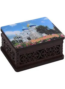 ГС Шкатулка малая с заливкой смола  Сергиев Посад  Достопримечательности города вид 4 (хдф, полимерная смола)(95х65х52)