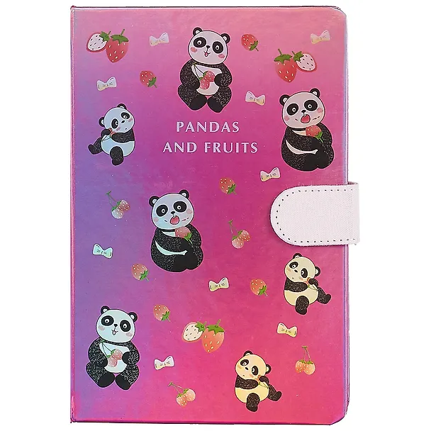 Книга для записей «Panda and Fruits. Панда и фрукты. Голография», А5, 128 листов, с магнитной застежкой 2840508 — 1