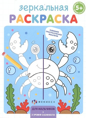 Зеркальная раскраска. Для мальчиков