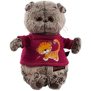 Игрушка мягкая Budi Basa, Басик в футболке с принтом Тигренок (22 см) (Ks22-143)