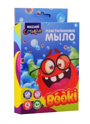 Набор для творчества Пластилиновое мыло MAZARI, 4 цвета, 60 гр., стек, картонная коробка 2796472