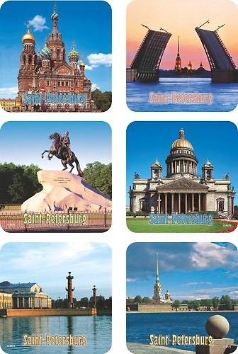 Сувенир, Плакетка, АКМ, Санкт-Петербург, фото, 6 шт, блистер 301779 — 1