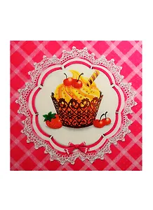 Салфетки бумажные Пироженка с фруктами (1108250) (33х33см) (набор/20шт.) (Страна Карнавалия) (упаковка)