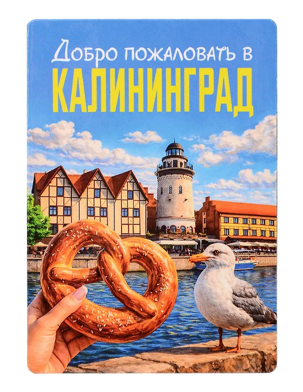 Магнит декоративный Крендель и чайка (Калининград) (70х100мм) (FH071) 3165125 — 1