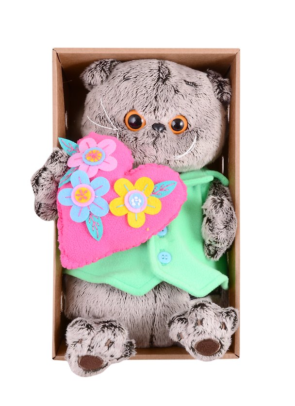Игрушка мягкая Budi Basa, Басик с сердцем в цветочек (25 см) (Ks25-170) 2834877 — 1