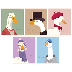 Тетрадь в клетку "Дамы и ГУСЬпода", 48 листов, скрепка, в ассортименте