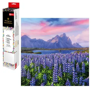 Набор для творчества. Алмазная мозаика "Лавандовое поле в горах", 30 х 30 см