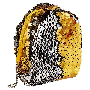 Сумочка-рюкзачок на молнии с пайетками (10см) (текстиль)