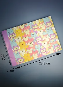 Альбом для рисования Unnika, "Разноцветные кошки (орнамент)", А4, 20 листов, на склейке