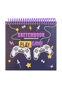 Скетчбук А6 80л "Живи играя" белый офсет, 80г/м2, спираль