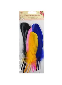 Декор для творчества Перо цветное (168029) (набор 12шт) (упаковка)