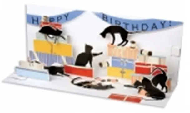 3D открытка Коты и подарки (Cats and Gifts) (панорама) (A067) 2384686 — 1
