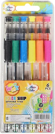 Ручки шариковые Beifa, Neon Color, 6 цветов 1 мм 235542