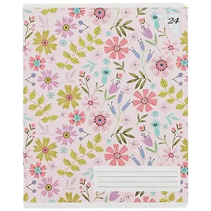 Тетрадь в клетку Academy Style, Flowers pattern, 24 листа, в ассортименте 251835