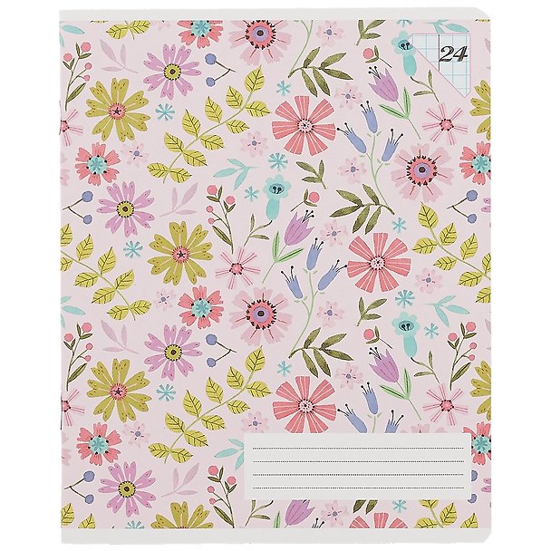 Тетрадь в клетку Academy Style «Flowers pattern» в ассортименте, 24 листа 251835 — 1