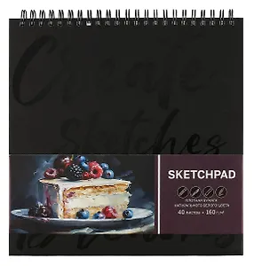 Скетчбук А5 40л "СЛАДОСТЬ" гребень, белый офсет