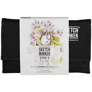 Маркеры 24цв "Step 2", сумка-органайзер, Sketchmarker