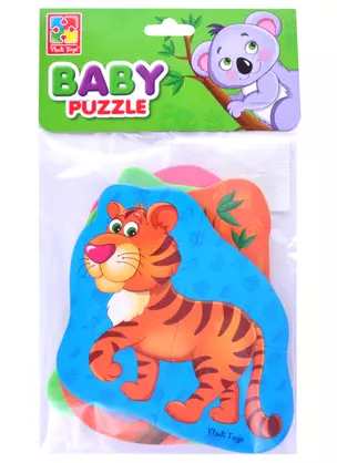 Мягкие пазлы Baby puzzle "Тигренок и друзья" 4 картинки, 13 эл. — 2879632 — 1