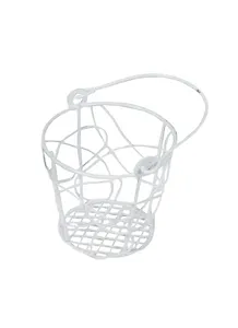 Декоративные элементы из металла Ведро ажурное белое (11094104)