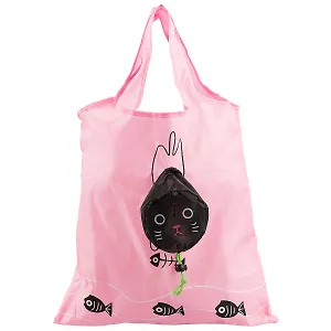 Сумочка складная с карабином Мордочка котика (ПЭ) (35×40) (12-10422-YX-1)