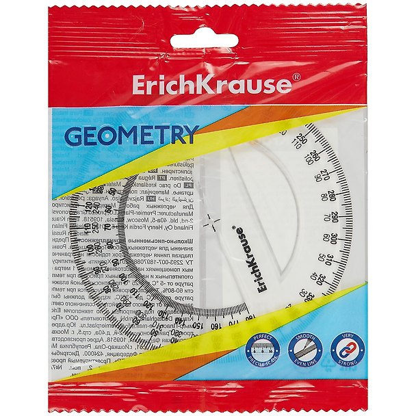 Транспортир 12см 360гр, прозрачн., подвес, ERICH KRAUSE 262139 — 1