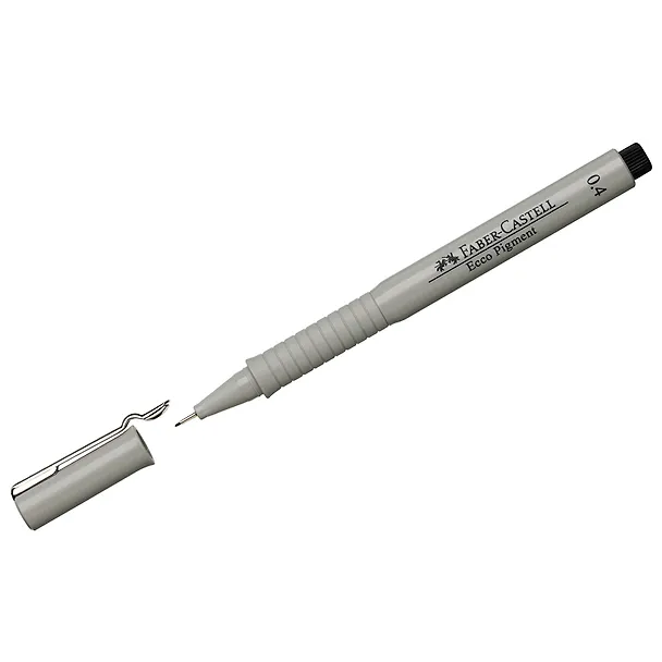 Капиллярная ручка чёрная 0,4 мм, Ecco Pigment, Faber-Castell 219367 — 2