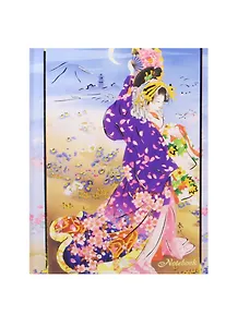 Записная книжка А6 96л кл. "Japanase collection. Гейша" 7БЦ, мат.ламинация "мокрый шелк", выб.лак, тисн.фольгой, Listoff
