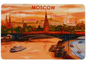 Магнит Москва Вид на Кремль и мост (картон) (рисунок) (6х9) (Magniart)