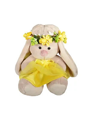 Мягкая игрушка Зайка Ми в веночке и в желтом платье (15см) (SidXm-134) 2471464