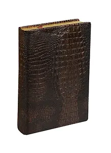 Ежедневник полудат. А5 208л "ALLIGATOR" коричневый, иск.кожа, тонир.блок, золотой обрез, двойное ляссе, Bruno Visconti