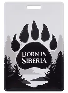 Чехол для карточек вертикальный Лапа медведя Born in Siberia