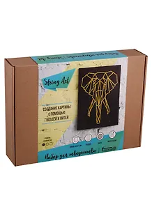 Набор для творчества StringArtLab Слон (минимализм)