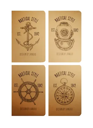Тетрадь 44л кл. "Nautical style" карт.обл., сшивка, ассорти, Languo 239987